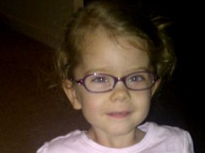 picture of a 3 year old girl in glasses