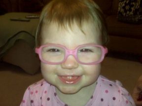 picture of a 21 month old in glasses