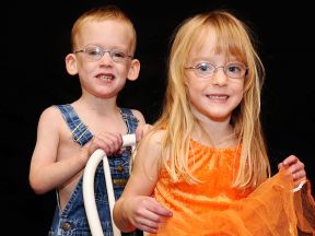 photo of 3 year old twins wearing glasses