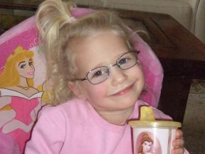 picture of a 2 1/2 year old girl wearing glasses
