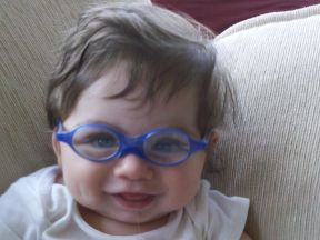 baby boy wearing glasses