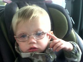 photo of an 18 month boy wearing glasses