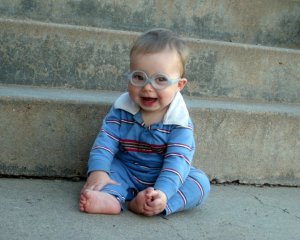 baby boy in glasses