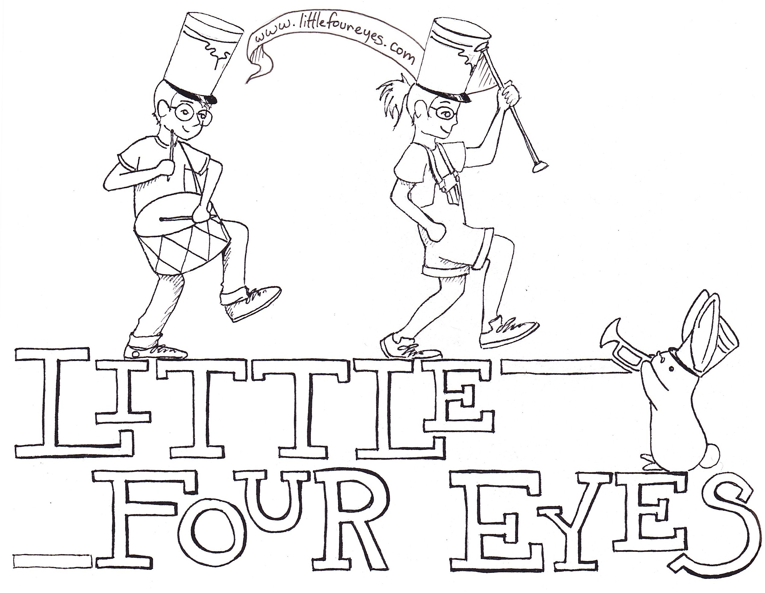 coloring page with a parade, copyright Meagan Nishi, 2010