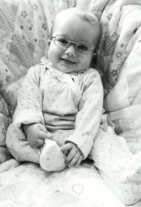 Evie's first specs at 5 months