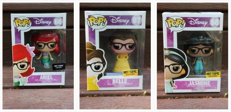 Funko Hipster Ariel, Belle, and Jasmine. Photo from http://popvinyls.com/2015/05/27/a-look-at-the-funkos-disney-hipster-princesses/