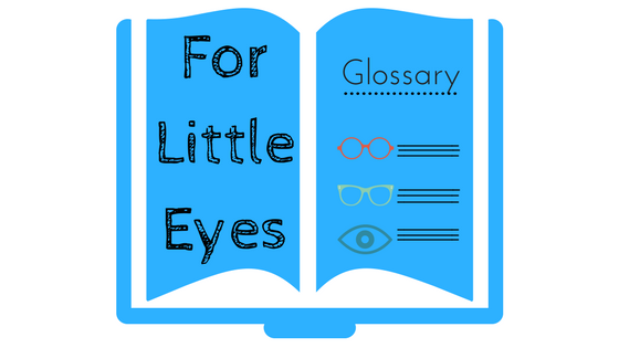 Image of a book with "For Little Eyes glossary" written on the pages